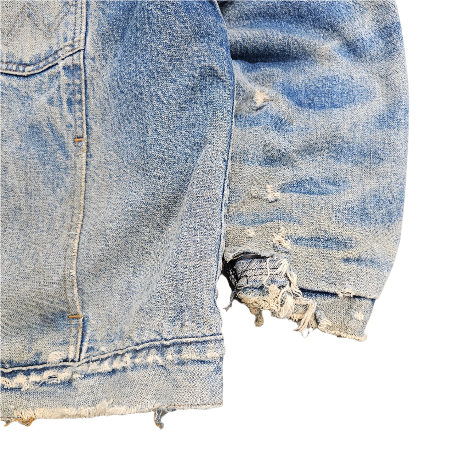 80's Distressed Wrangler Denim Trucker Jacket Blanquet Lined