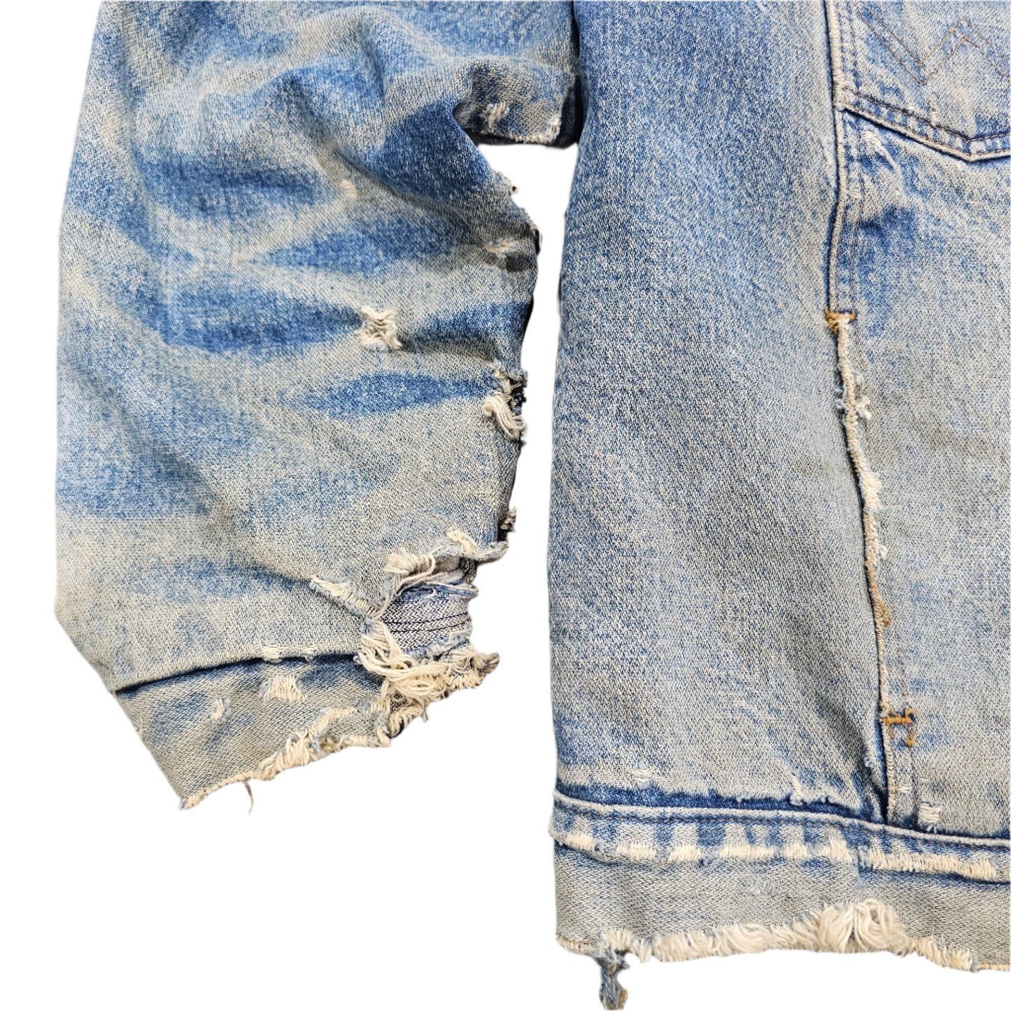 80's Distressed Wrangler Denim Trucker Jacket Blanquet Lined