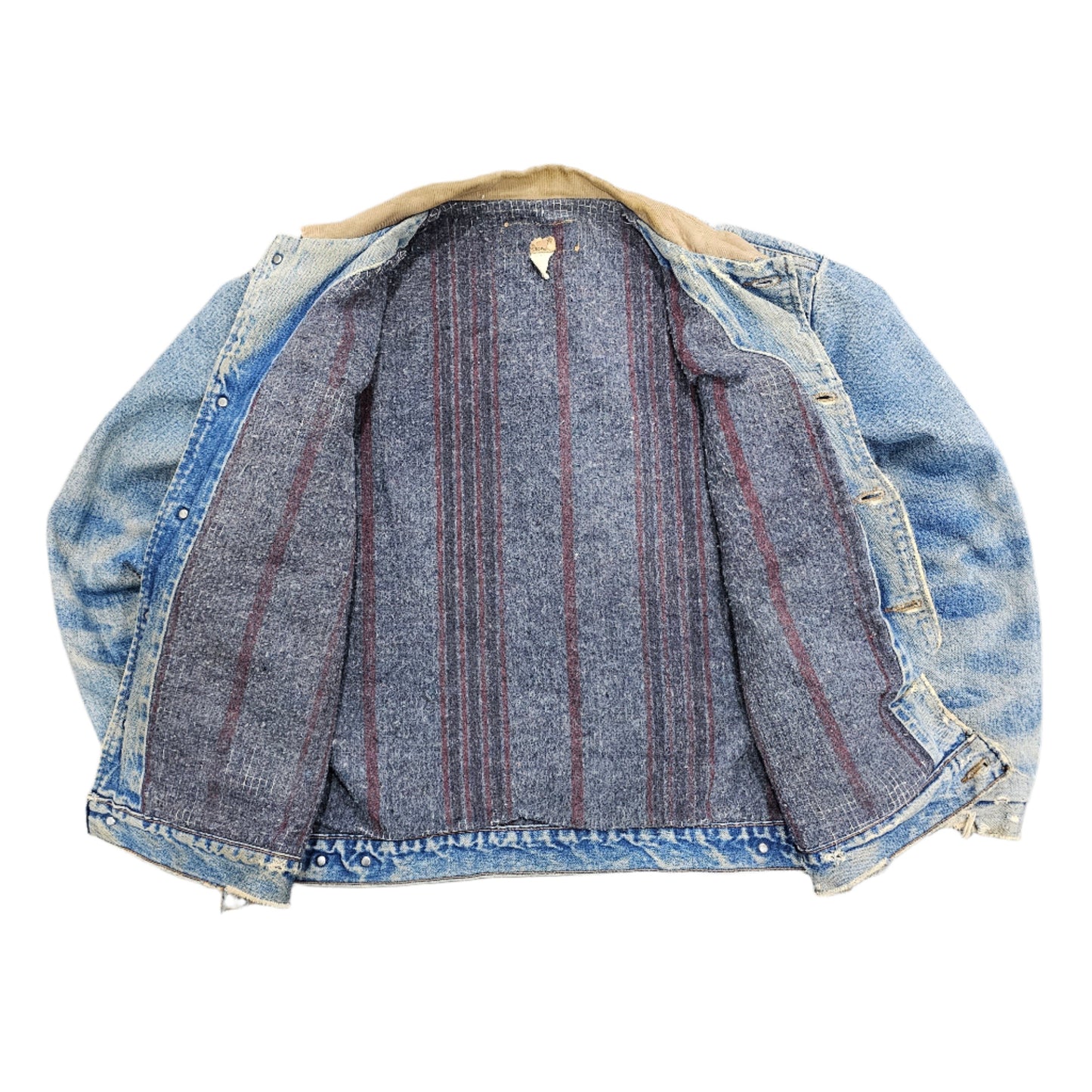 80's Distressed Wrangler Denim Trucker Jacket Blanquet Lined