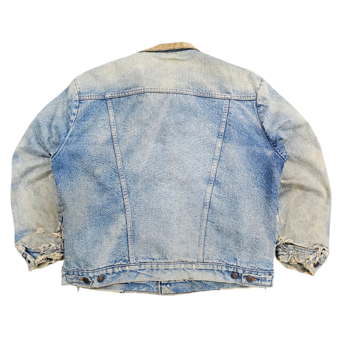 80's Distressed Wrangler Denim Trucker Jacket Blanquet Lined