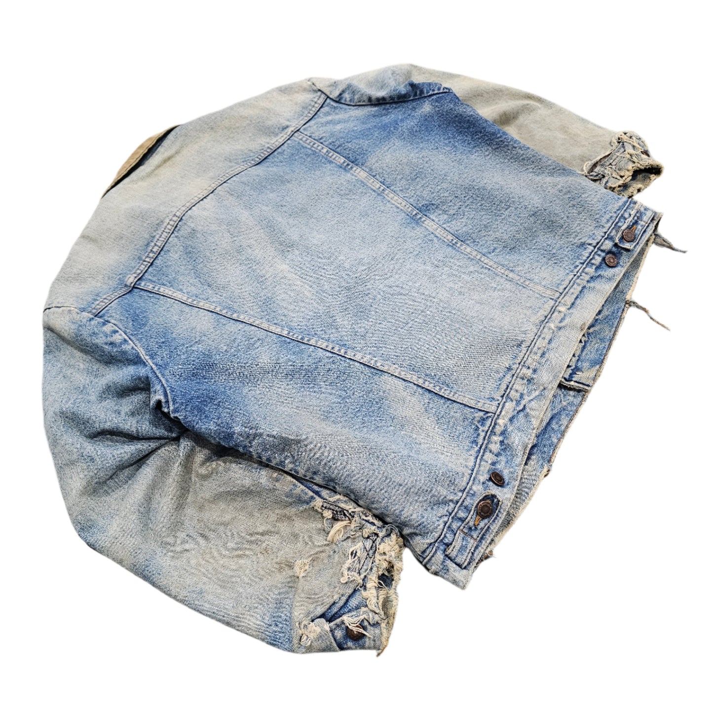 80's Distressed Wrangler Denim Trucker Jacket Blanquet Lined