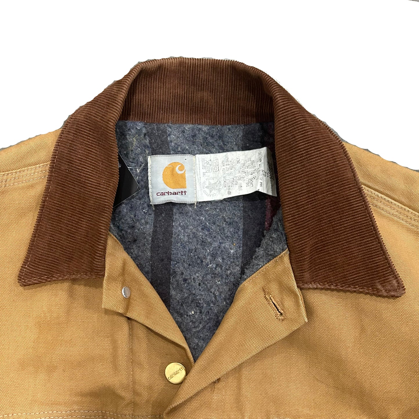 CARHARTT TAN BLANKET LINED TRUCKER JACKET