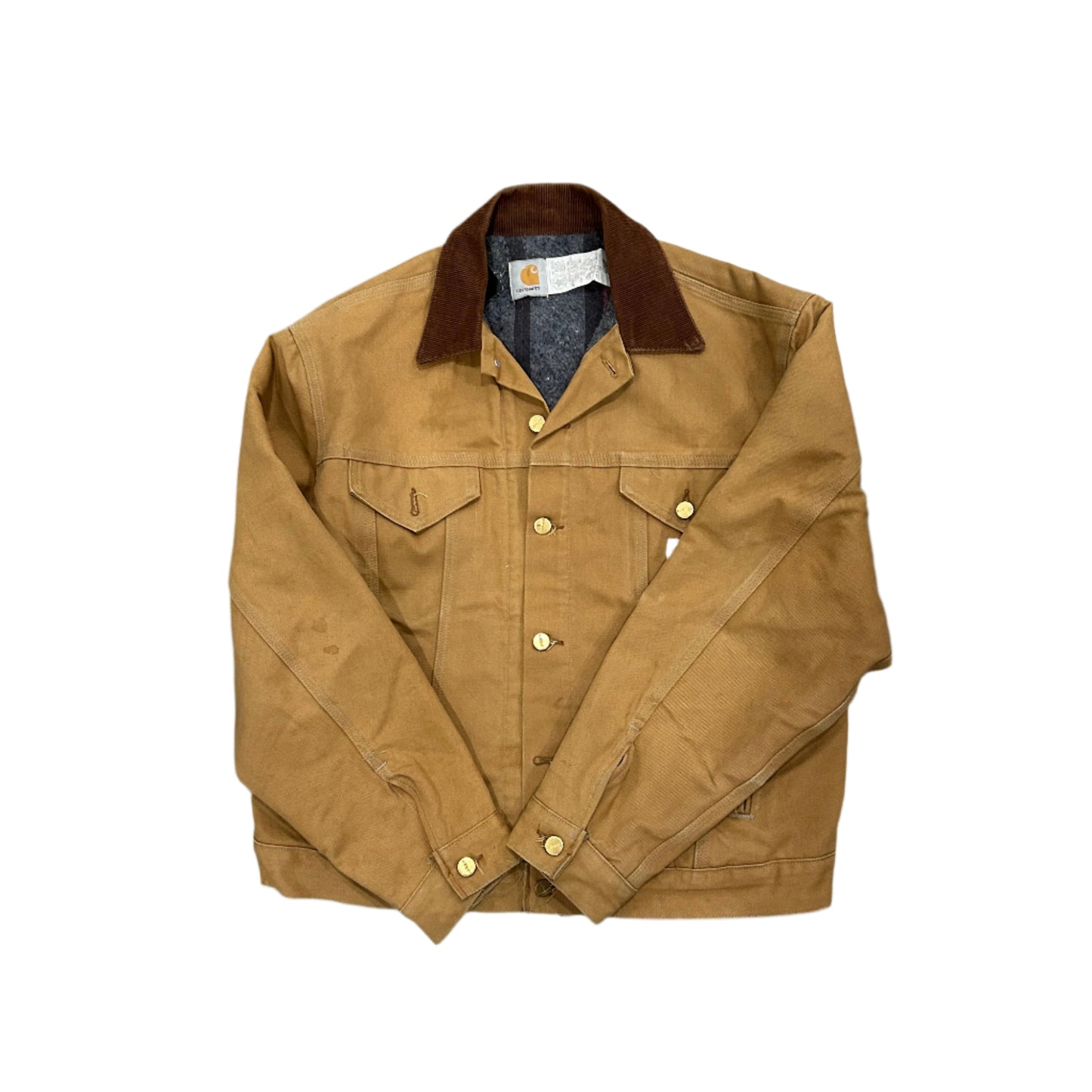 CARHARTT TAN BLANKET LINED TRUCKER JACKET