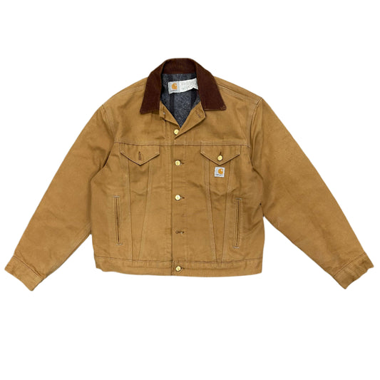 CARHARTT TAN BLANKET LINED TRUCKER JACKET