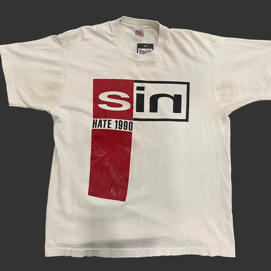VINTAGE 90'S NINE INCH NAILS " SIN HATE" RARE S/S T SHIRT SIZE XL