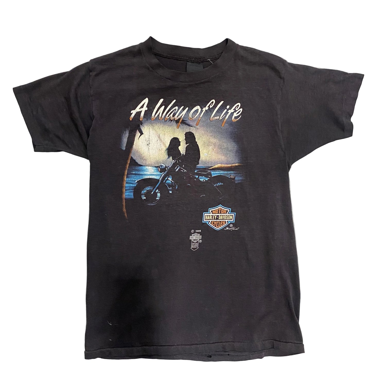 VINTAGE 80'S HARLEY DAVIDSON " A WAY OF LIFE " 3D EMBLEM SHIRT