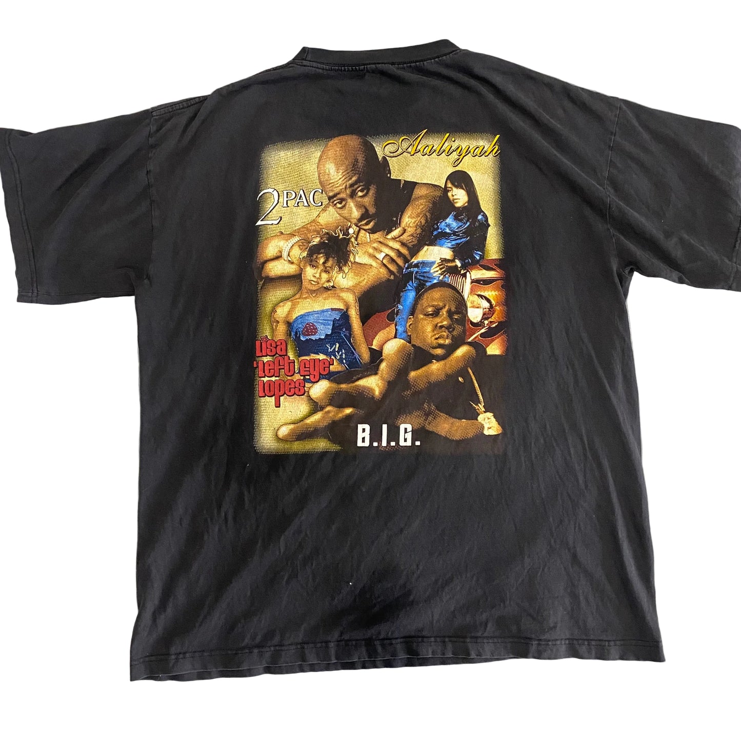 Vintage Tupac x Biggie Memorial Tee measurements 25x30